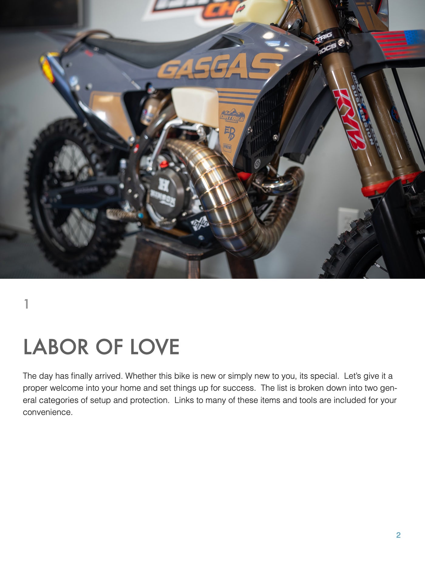 DBC Dirt Bike Setup Checklist Only (Digital Download PDF)